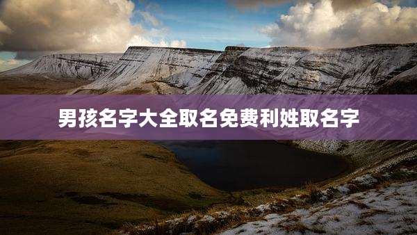 男孩名字大全取名免费利姓取名字