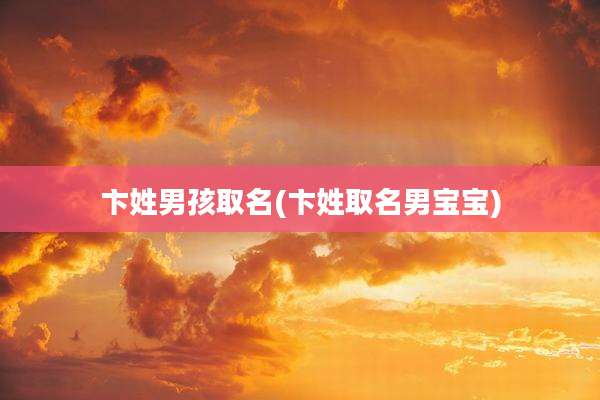 卞姓男孩取名(卞姓取名男宝宝)
