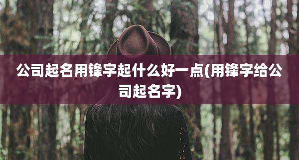 公司起名用锋字起什么好一点(用锋字给公司起名字)