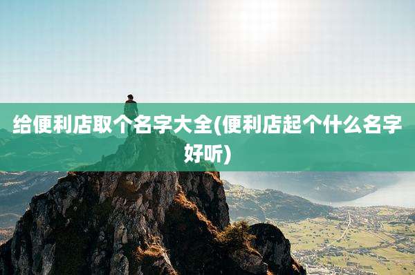 给便利店取个名字大全(便利店起个什么名字好听)
