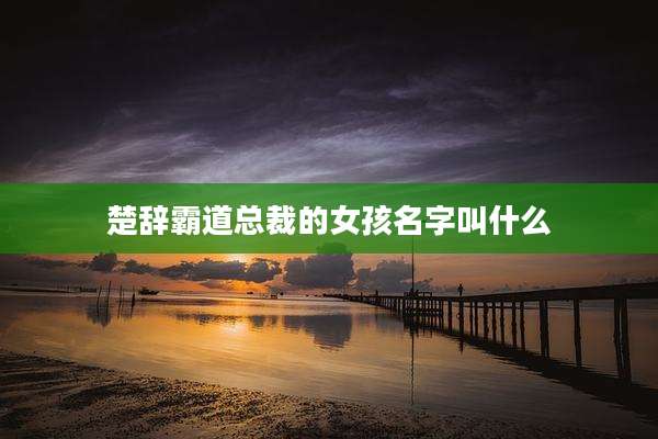 楚辞霸道总裁的女孩名字叫什么