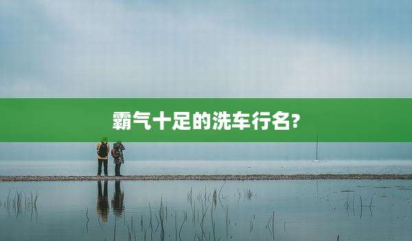 霸气十足的洗车行名?
