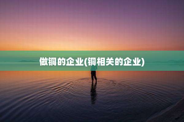 做铜的企业(铜相关的企业)