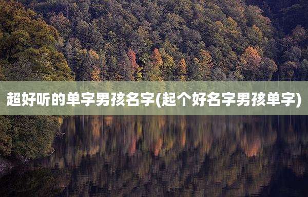 超好听的单字男孩名字(起个好名字男孩单字)