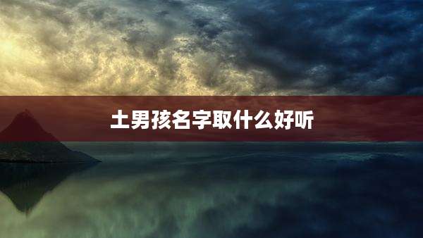 土男孩名字取什么好听