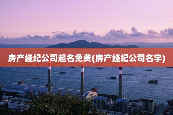 房产经纪公司起名免费(房产经纪公司名字)
