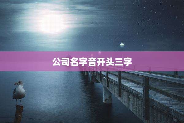 公司名字音开头三字