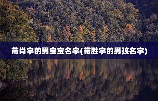 带肖字的男宝宝名字(带胜字的男孩名字)