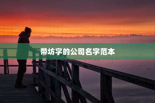 带坊字的公司名字范本
