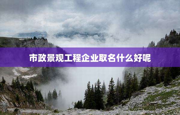 市政景观工程企业取名什么好呢
