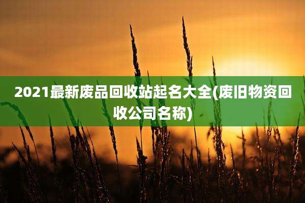 2021最新废品回收站起名大全(废旧物资回收公司名称)