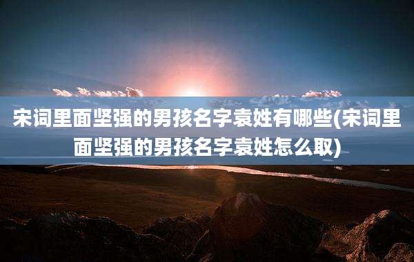 宋词里面坚强的男孩名字袁姓有哪些(宋词里面坚强的男孩名字袁姓怎么取)