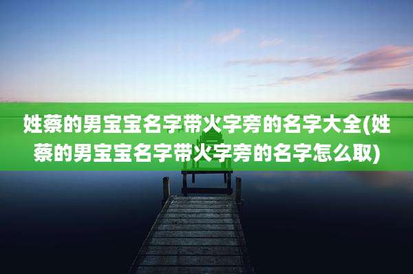 姓蔡的男宝宝名字带火字旁的名字大全(姓蔡的男宝宝名字带火字旁的名字怎么取)