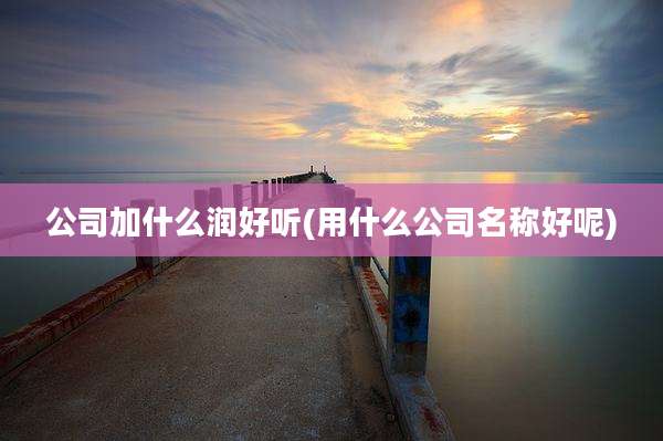 公司加什么润好听(用什么公司名称好呢)