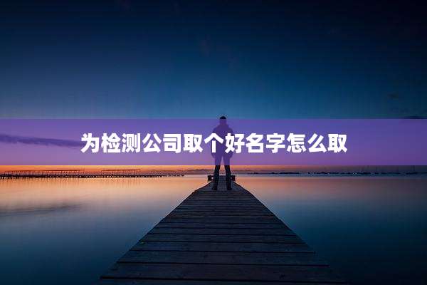 为检测公司取个好名字怎么取