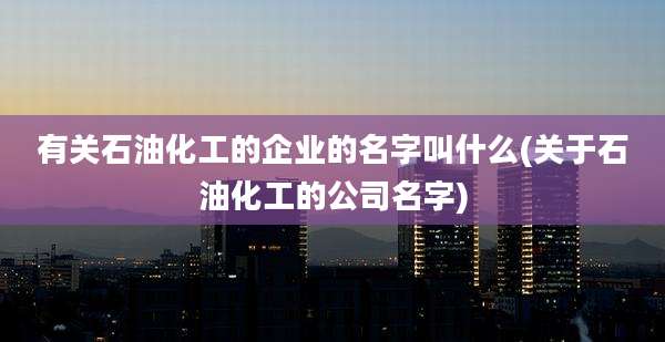 有关石油化工的企业的名字叫什么(关于石油化工的公司名字)