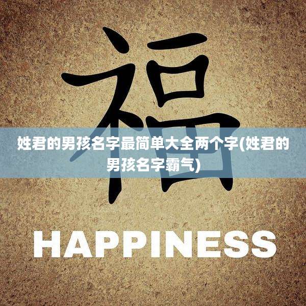 姓君的男孩名字最简单大全两个字(姓君的男孩名字霸气)