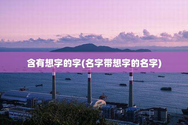 含有想字的字(名字带想字的名字)