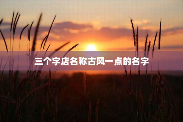 三个字店名称古风一点的名字