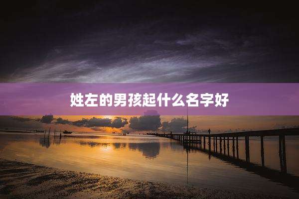 姓左的男孩起什么名字好