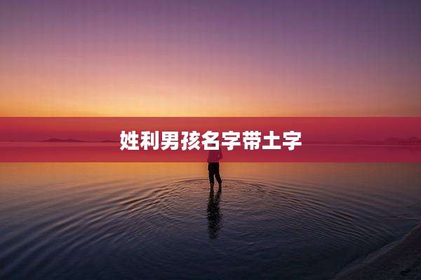 姓利男孩名字带土字