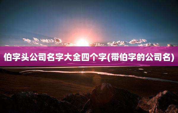 伯字头公司名字大全四个字(带伯字的公司名)