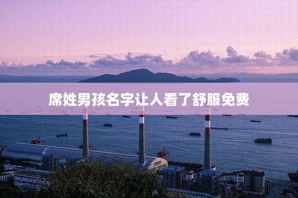 席姓男孩名字让人看了舒服免费