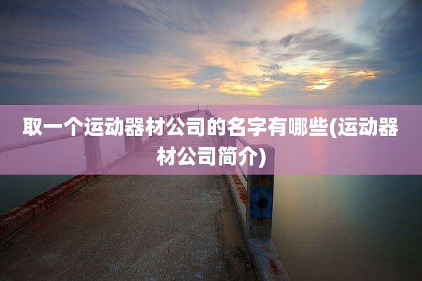 取一个运动器材公司的名字有哪些(运动器材公司简介)