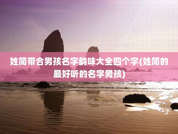 姓简带合男孩名字韵味大全四个字(姓简的最好听的名字男孩)