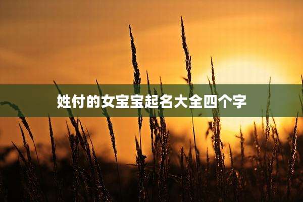 姓付的女宝宝起名大全四个字