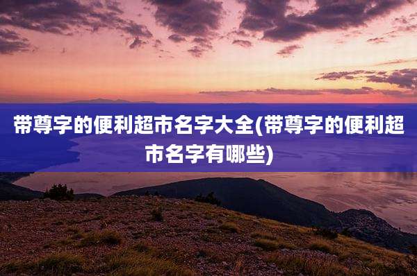带尊字的便利超市名字大全(带尊字的便利超市名字有哪些)