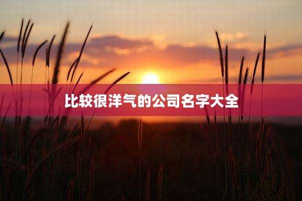 比较很洋气的公司名字大全