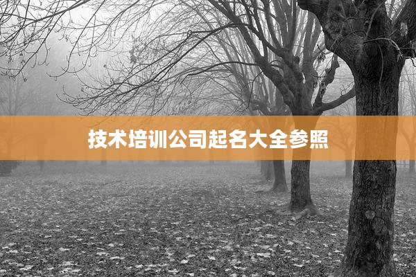 技术培训公司起名大全参照