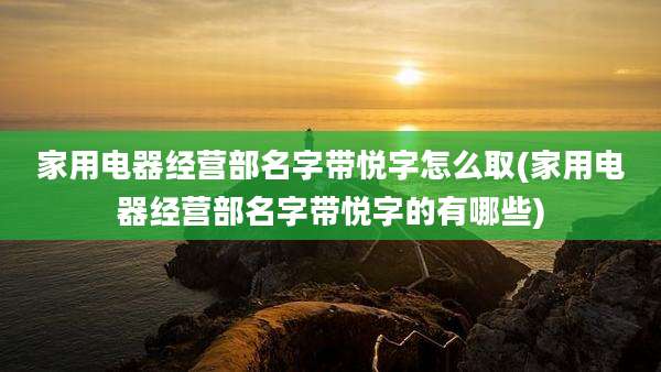 家用电器经营部名字带悦字怎么取(家用电器经营部名字带悦字的有哪些)
