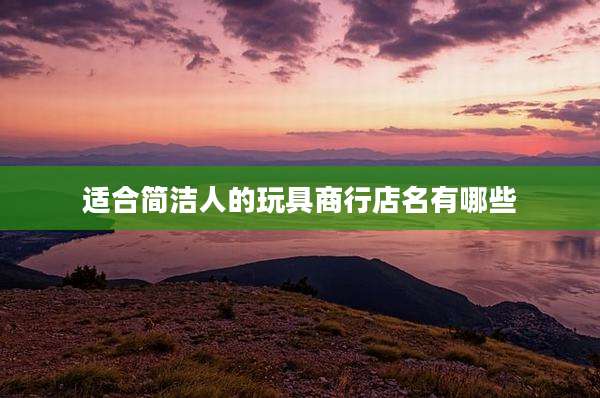 适合简洁人的玩具商行店名有哪些