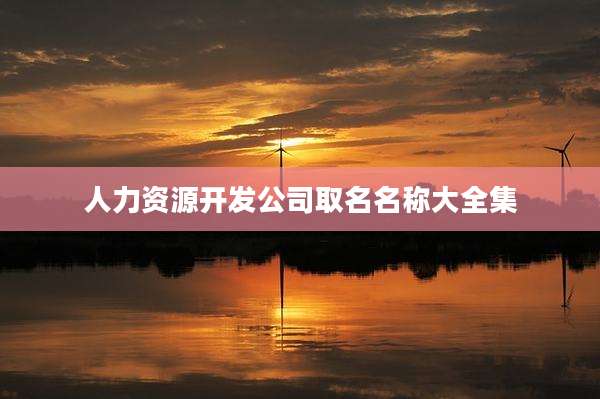人力资源开发公司取名名称大全集