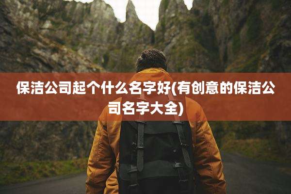 保洁公司起个什么名字好(有创意的保洁公司名字大全)
