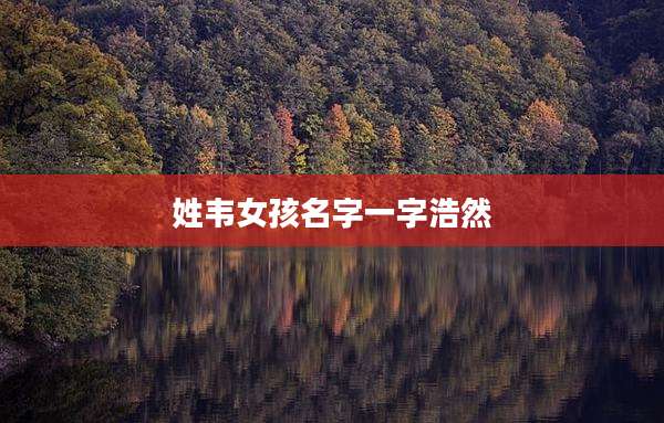 姓韦女孩名字一字浩然