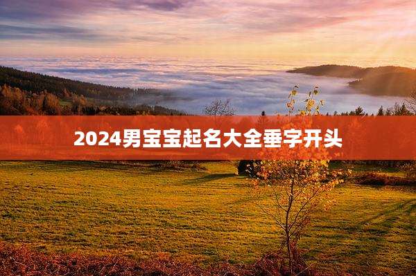 2024男宝宝起名大全垂字开头