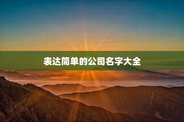 表达简单的公司名字大全