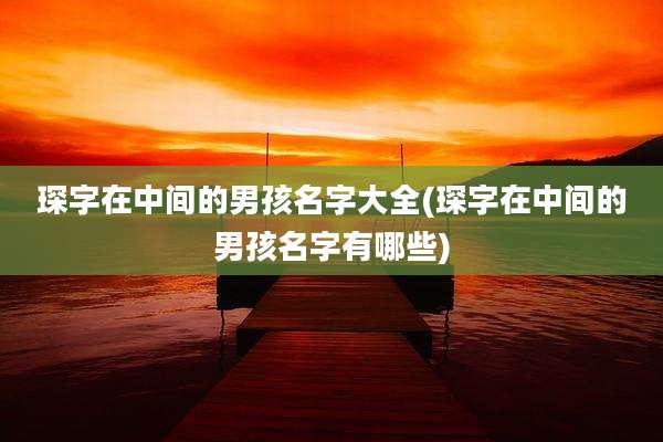 琛字在中间的男孩名字大全(琛字在中间的男孩名字有哪些)