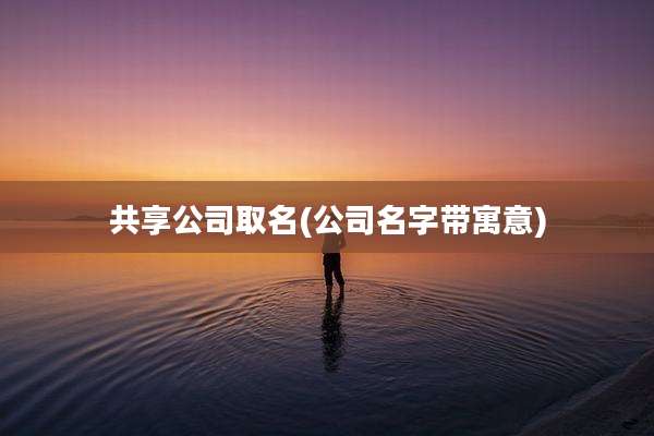 共享公司取名(公司名字带寓意)
