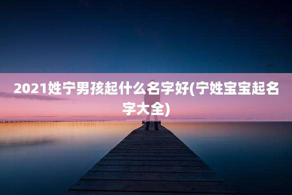 2021姓宁男孩起什么名字好(宁姓宝宝起名字大全)