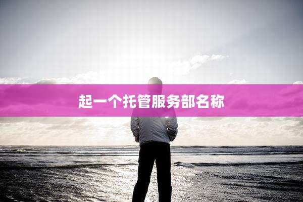 起一个托管服务部名称