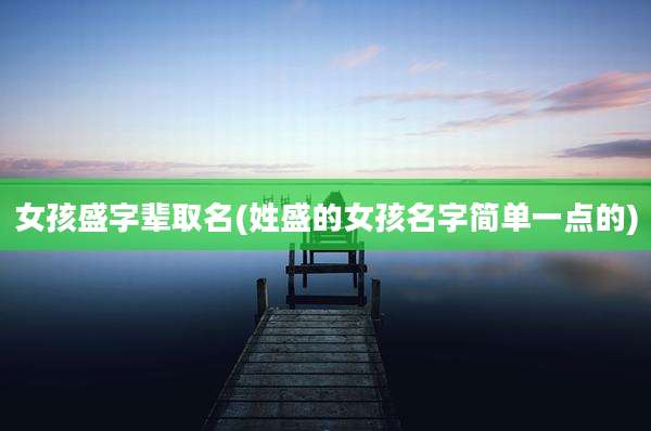 女孩盛字辈取名(姓盛的女孩名字简单一点的)