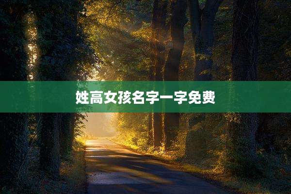 姓高女孩名字一字免费