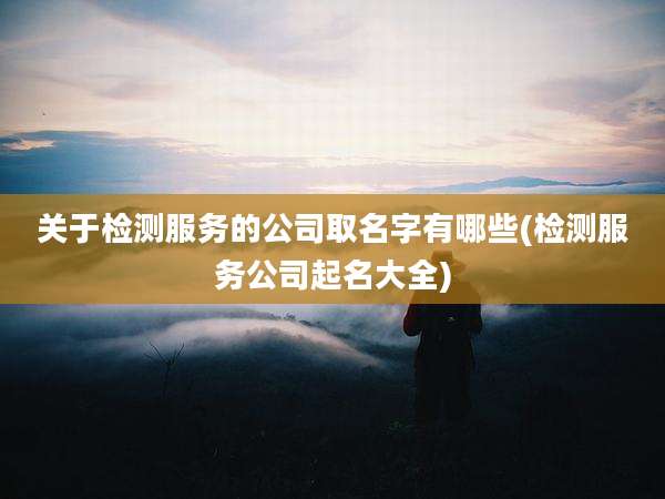 关于检测服务的公司取名字有哪些(检测服务公司起名大全)