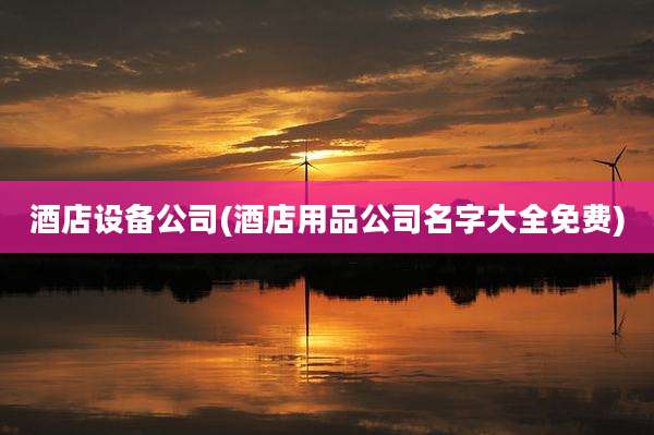 酒店设备公司(酒店用品公司名字大全免费)