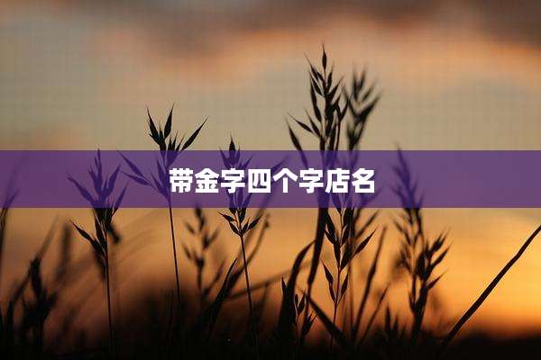 带金字四个字店名