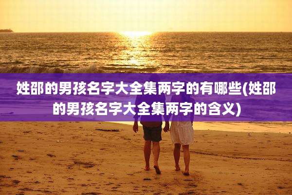 姓邵的男孩名字大全集两字的有哪些(姓邵的男孩名字大全集两字的含义)
